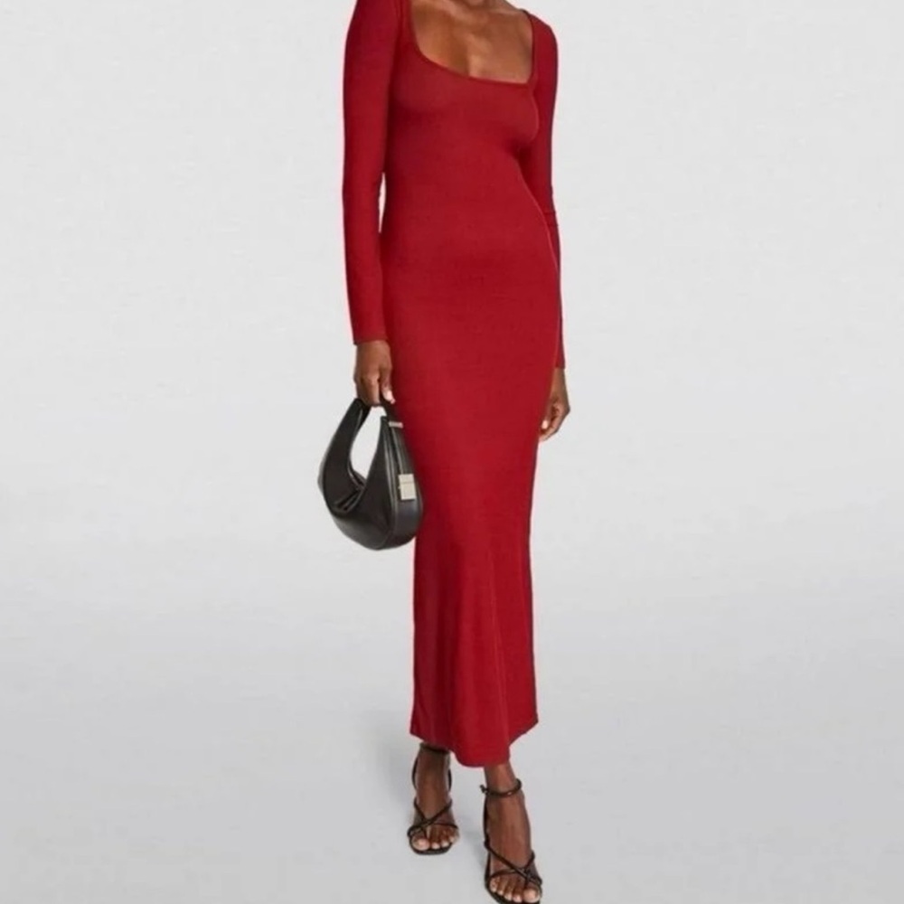 SKIMS Ribbed Cotton Maxi Dress